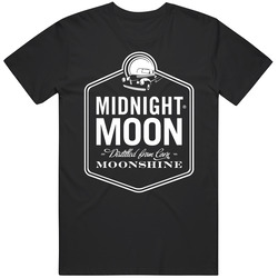 Midnight Moon Moonshine Whiskey Label Logo Drinking Mens Size Large Black T Shirt