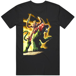 He Man And Battle Cat Cool Classic Mens Size Large Black T Shirt He Man And Battle Cat Cool Classic Mens Size Large Black T Shirt
