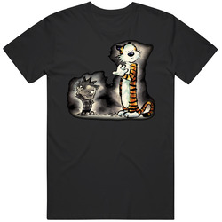 Calvin And Hobbes Funny Cartoon Character Mens Size Large Black T Shirt Calvin And Hobbes Funny Cartoon Character Mens Size Large Black T Shirt
