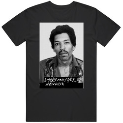 Jimi Hendrix Mugshot Music Fan Mens Size Large Black T Shirt Jimi Hendrix Mugshot Music Fan Mens Size Large Black T Shirt