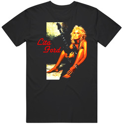 Lita Ford Rock Music Band 80s Mens Size Large Black T Shirt Lita Ford Rock Music Band 80s Mens Size Large Black T Shirt