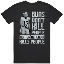Guns Dont Kill Hunter Renfrow Kills People Oakland Football Mens Size Large Black T Shirt Guns Dont Kill Hunter Renfrow Kills People Oakland Football Mens Size Large Black T Shirt
