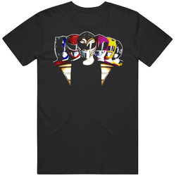Mighty Morphin Power Rangers Classic Mens Size Large Black T Shirt Mighty Morphin Power Rangers Classic Mens Size Large Black T Shirt