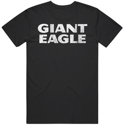 Giant Eagle Grocery Store Company Logo Vintage Grunge Look Mens Size Large Black T Shirt Giant Eagle Grocery Store Company Logo Vintage Grunge Look Mens Size Large Black T Shirt