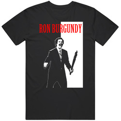 Anchorman Ron Burgundy Mens Size Large Black T Shirt Anchorman Ron Burgundy Mens Size Large Black T Shirt