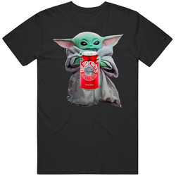 Baby Yoda The Child Mandalorian Dr. Brown's Black Cherry Soda Pop Drink Mens Size Large Black T Shirt Baby Yoda The Child Mandalorian Dr. Brown's Black Cherry Soda Pop Drink Mens Size Large Black T Shirt
