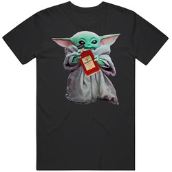 Baby Yoda The Child Mandalorian Disaronno Alcohol Drink Mens Size Large Black T Shirt