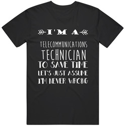 Telecommunications Technician To Save Time Occupation Mens Size Large Black T Shirt Telecommunications Technician To Save Time Occupation Mens Size Large Black T Shirt