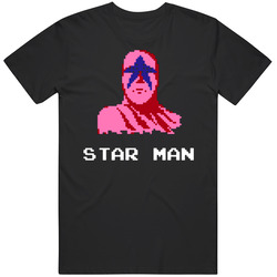 Star Man Pro Wrestling Nes Mens Size Large Black T Shirt Star Man Pro Wrestling Nes Mens Size Large Black T Shirt