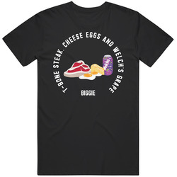 T Bone Steak Cheese Eggs And Welchs Grape Biggie Mens Size Large Black T Shirt T Bone Steak Cheese Eggs And Welchs Grape Biggie Mens Size Large Black T Shirt