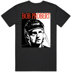 Bob Probert Wings Hockey Mens Size Large Black T Shirt Bob Probert Wings Hockey Mens Size Large Black T Shirt