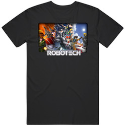 Robotech Cartoon Anime Comic Mens Size Large Black T Shirt Robotech Cartoon Anime Comic Mens Size Large Black T Shirt