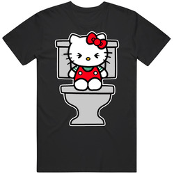 Hello Kitty Funny On The Toilet Mens Size Large Black T Shirt Hello Kitty Funny On The Toilet Mens Size Large Black T Shirt