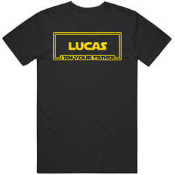 Lucas I Am Your Father Funny Parody Mens Size Large Black T Shirt Lucas I Am Your Father Funny Parody Mens Size Large Black T Shirt