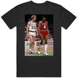 Larry Bird Julius Erving Retro Philadelphia Boston Basketball Greats Fan Mens Size Large Black T Shirt Larry Bird Julius Erving Retro Philadelphia Boston Basketball Greats Fan Mens Size Large Black T Shirt
