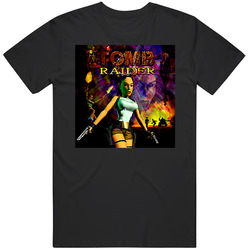 Tomb Raider Retro Video Game Cover Mens Size Large Black T Shirt Tomb Raider Retro Video Game Cover Mens Size Large Black T Shirt
