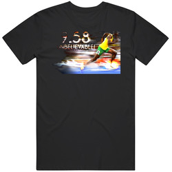 Usain Bolt 100 Metre World Record Mens Size Large Black T Shirt Usain Bolt 100 Metre World Record Mens Size Large Black T Shirt