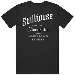 Stillhouse Original Moonshine Label Logo Booze Drinking Mens Size Large Black T Shirt