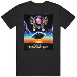Flight Of The Navigator Classic 80s Sci Fi Movie Mens Size Large Black T Shirt Flight Of The Navigator Classic 80s Sci Fi Movie Mens Size Large Black T Shirt