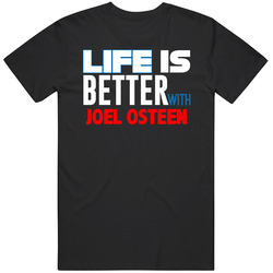 Joel Osteen Life Is Better Religious Church Mens Size Large Black T Shirt Joel Osteen Life Is Better Religious Church Mens Size Large Black T Shirt