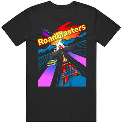 Roadblasters Video Game Retro 80s Mens Size Large Black T Shirt Roadblasters Video Game Retro 80s Mens Size Large Black T Shirt