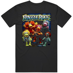 Fraggle Rock Cartoon Mens Size Large Black T Shirt Fraggle Rock Cartoon Mens Size Large Black T Shirt