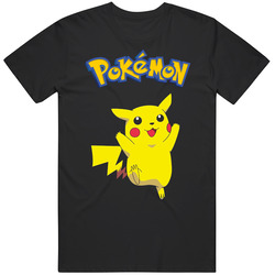 Pikachu Pokemon Anime Mens Size Large Black T Shirt Pikachu Pokemon Anime Mens Size Large Black T Shirt