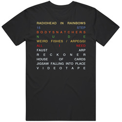Radiohead In Rainbows Black Mens Size Large Black T Shirt Radiohead In Rainbows Black Mens Size Large Black T Shirt