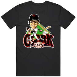 Will Clark Retro Baseball Caricature Mens Size Large Black T Shirt Will Clark Retro Baseball Caricature Mens Size Large Black T Shirt
