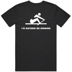 I'd Rather Be Rowing Mens Size Large Black T Shirt I'd Rather Be Rowing Mens Size Large Black T Shirt
