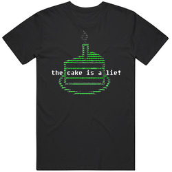 The Cake Is A Lie Portal Video Game Mens Size Large Black T Shirt The Cake Is A Lie Portal Video Game Mens Size Large Black T Shirt