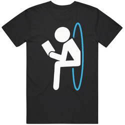 Portal 2 Dump Funny Video Game Mens Size Large Black T Shirt