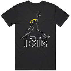 Air Jesus Basketball Jordan Funny Black Mens Size Large Black T Shirt Air Jesus Basketball Jordan Funny Black Mens Size Large Black T Shirt
