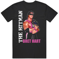 Bret The Hitman Hart Wrestling Mens Size Large Black T Shirt Bret The Hitman Hart Wrestling Mens Size Large Black T Shirt