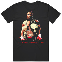 Ferocious Iron Mike Tyson Boxer Sports Mens Size Large Black T Shirt Ferocious Iron Mike Tyson Boxer Sports Mens Size Large Black T Shirt