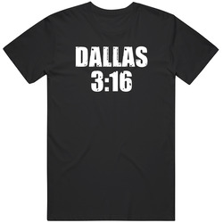 Dallas  3:16 Stone Cold Steve Austin Wrestling Parody Mens Size Large Black T Shirt