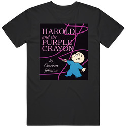 Harold And The Purple Crayon Classic Children's Storybook Cover Mens Size Large Black T Shirt