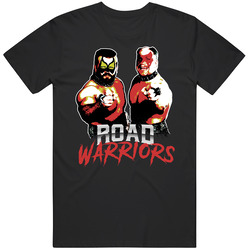 Road Warriors Retro Wrestling Fan Mens Size Large Black T Shirt Road Warriors Retro Wrestling Fan Mens Size Large Black T Shirt