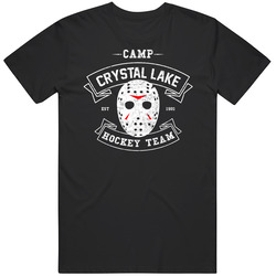 Camp Crystal Lake Hockey Team Halloween Mens Size Large Black T Shirt Camp Crystal Lake Hockey Team Halloween Mens Size Large Black T Shirt