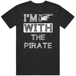 Im With Pirate Funny Stupid Couple Costume Halloween Mens Size Large Black T Shirt Im With Pirate Funny Stupid Couple Costume Halloween Mens Size Large Black T Shirt