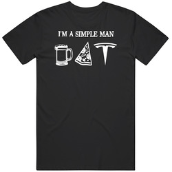 Tesla Simple Man Beer Pizza Car Logo Driving Fan Cool Mens Size Large Black T Shirt Tesla Simple Man Beer Pizza Car Logo Driving Fan Cool Mens Size Large Black T Shirt