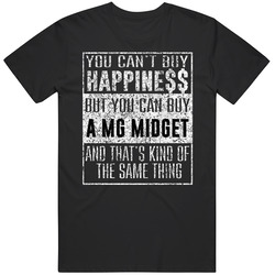 You Can't Buy Happiness Mg Midget Car Distressed Cool Mens Size Large Black T Shirt You Can't Buy Happiness Mg Midget Car Distressed Cool Mens Size Large Black T Shirt