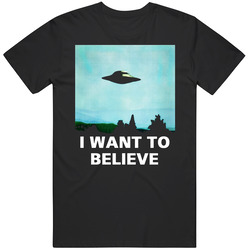 I Want To Believe Xfiles Mens Size Large Black T Shirt I Want To Believe Xfiles Mens Size Large Black T Shirt