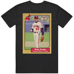 Ricky Vaughn Vintage Baseball Card Mens Size Large Black T Shirt Ricky Vaughn Vintage Baseball Card Mens Size Large Black T Shirt