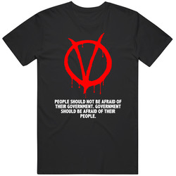 V For Vendetta Symbol People Should Not Be Afraid Of Their Government Favorite Movie Quotes Mens Size Large Black T Shirt V For Vendetta Symbol People Should Not Be Afraid Of Their Government Favorite Movie Quotes Mens Size Large Black T Shirt