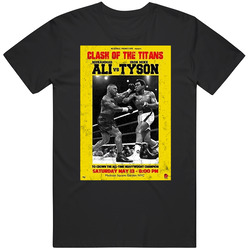 Ali Vs Tyson Clash Of The Titans Vintage Fight Fan Mens Size Large Black T Shirt Ali Vs Tyson Clash Of The Titans Vintage Fight Fan Mens Size Large Black T Shirt