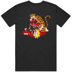 Calvin Hobbes Revenge Mens Size Large Black T Shirt Calvin Hobbes Revenge Mens Size Large Black T Shirt