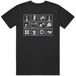 Portal Cube Instructions Gaming Mens Size Large Black T Shirt Portal Cube Instructions Gaming Mens Size Large Black T Shirt