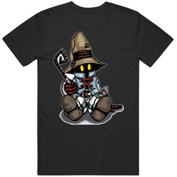 Vivi Final Fantasy Black Mage Hero Mens Size Large Black T Shirt