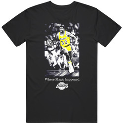 Magic Johnson Lakers Basketball Mens Size Large Black T Shirt Magic Johnson Lakers Basketball Mens Size Large Black T Shirt